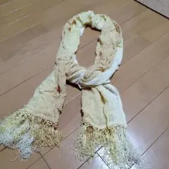 ベージュイエロー系フリンジ付きストール