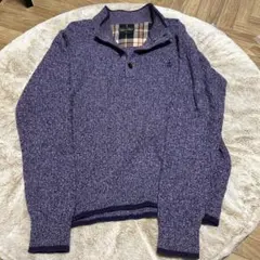ザスコッチハウス　パープル　ニット　セーター　ロゴ