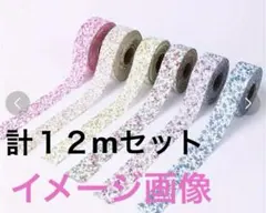 リボン生地　シュシュなどに最適！　４cm幅６色×各２m   合計１２m  送料込