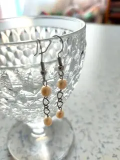 淡水パール シルバー ロングピアス ハンドメイド