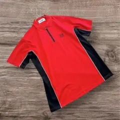 ゴーセン　半袖Tシャツ　レッド　ブラック　Mサイズのサムネイル