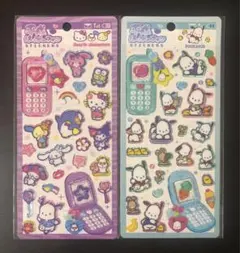 【正規品】平成はっぴーフォンステッカーズ　サンリオキャラクターズ＆ポチャッコ
