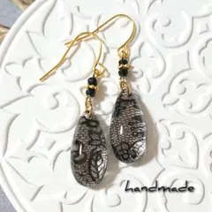 ≪315 ブラック≫レジンピアス 350円 - メルカリ