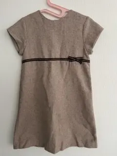 ノースリーブ ヘリンボーン ワンピース ベージュ