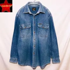 90s Wrangler ラングラー デニムシャツ ダンガリーシャツ 古着 L