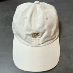 アイボリー コットンキャップ 刺繍ロゴ付き