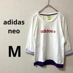 adidas neo アディダス　ロゴプリントTシャツ　白　M ラメ　綿100%