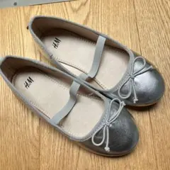 H&M シルバー バレリーナシューズ　19cm