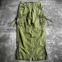 y2k multi gimmick parachute cargo pants