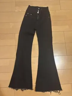 ANAP ハイウエスト フレアデニムパンツ ブラック Mのサムネイル