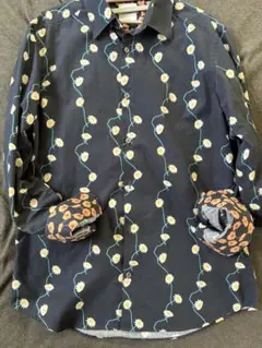 Paul Smith 長袖シャツ デイジー柄 ネイビー Mサイズのサムネイル