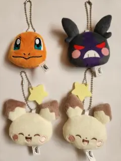ポケモン　ボールチェーン付きフェイスマスコット　4個セット