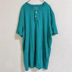 アメリカンイーグル ヘンリーネック Tシャツ LT エメラルドグリーン ゆるだぼ