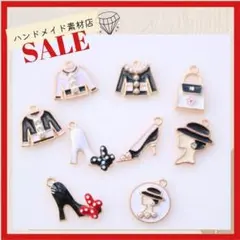 【9個】洋服 ジャケット 女の人 レディース ハイヒール 花 ハンドバッグ 靴