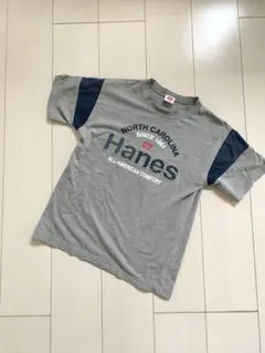 【送料込】Hanes ヘインズ ロゴプリント Tシャツ グレー 150のサムネイル