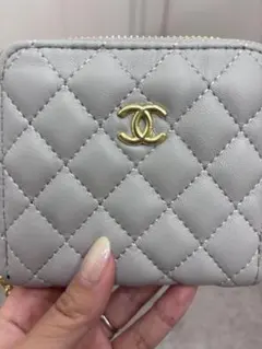 CHANEL シャネル ノベルティ グレー ミニ財布 カード入れ コインケース