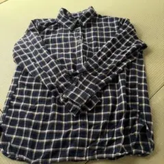 ネイビー チェック フランネルシャツ XLサイズ