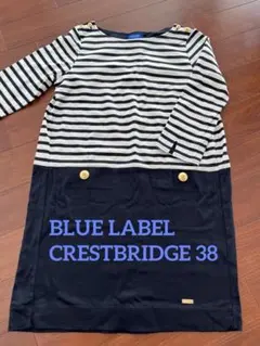 BLUE LABEL ストライプ ボタン付きワンピース 38
