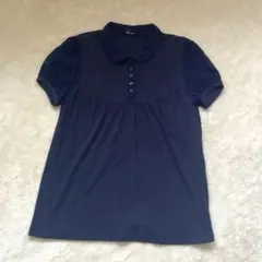 fred perry レース　半袖　シャツ　刺繍ロゴ　ネイビーのサムネイル