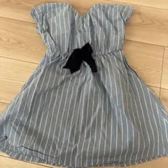【即⭕️】アプレレクール　110 半袖　ワンピース　可愛い　ストライプ　リボン