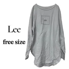 Lee earth ロゴプリントTシャツ 長袖 シンプル 白 ロンT フリー