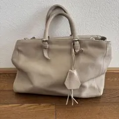 GIANNI CHIARINI ベージュ レザー ハンドバッグ