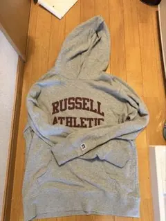 Russell Athletic グレー フード付きトレーナー