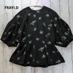 【FRAYI.D】フレイアイディー 半袖フラワージャガードブラウス ペプラムのサムネイル