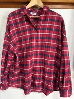 RODEO CROWNS WIDE BOWL赤 チェック柄 長袖シャツ