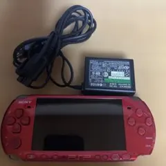 SONY PSP 本体 レッド ACアダプター付き　3000