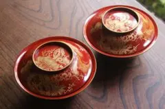 輪島塗蓋付き椀沈金5客セット漆器伝統工芸陶芸漆器赤|mercari商品代購