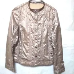 ☆美品　seninon　 光沢シャンパンゴールド系 スタンドカラージャケット