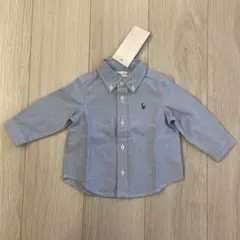 新品未使用 ラルフローレン オックスフォードシャツ 青シャツ　6M 入園卒園