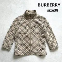 バーバリーブルーレーベル　七分袖ジップアップジャケット　 M ノバチェック