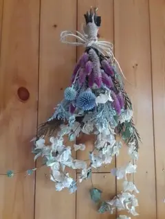 ハツユキカズラ　ケイトウ花　スワッグ　秋色