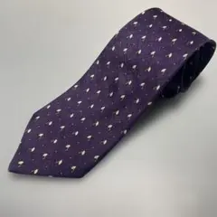 dunhill 紫色 シルク ネクタイ　先の擦れが最後の写真あります