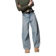 【新品・完売】 バレルレッグジーンズ　GU Lサイズ　標準丈　352152