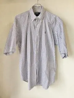 90sポロ　ラルフローレン　POLO半袖 BIGシャツ　グラフチェック