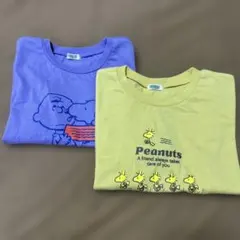 120サイズ半袖★PEANUTS スヌーピー ウッドストック★2枚セット