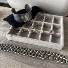 シルバーカラー チェーンネックレス アクセサリーセット