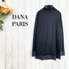 【DANA PARIS】タートルネック ニットカットソー/パイピング 長袖 黒