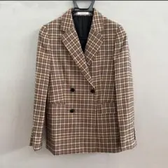 MACPHEE チェック柄 ダブルブレストジャケット トゥモローランド　34のサムネイル