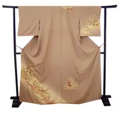 美品 一越地 金彩加工染 附下げ・訪問着（正絹）仕立上り＜HH1686＞