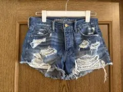 AMERICAN EAGLE ダメージデニムショートパンツ