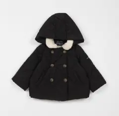 （おもちさま）プティマイン　バックフリル中綿ジャケット　ブラック　女の子　120