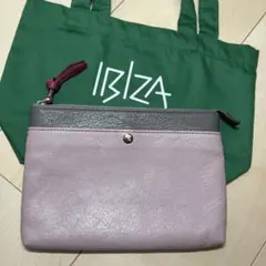 《IBIZA》　薄ピンク色レザーポーチ