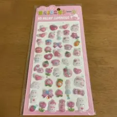 シール　蓄光　3D 立体シール　うさぎ