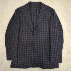 BEAMS シングルジャケット チェック テーラードジャケット ウール混 Lのサムネイル
