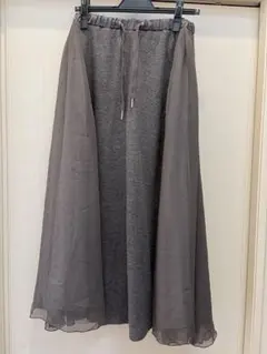 LASUD ロングスカート フレア グレーのサムネイル