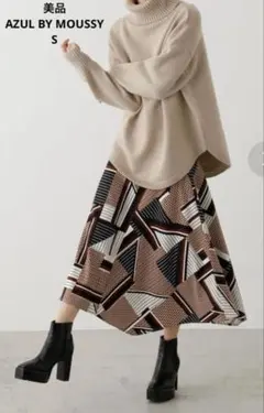 【翌日発送】美品☆AZUL BY MOUSSY スカーフ柄ロングスカート S
